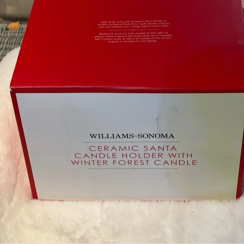 Williams Sonoma Ceramic Santa Candle Holder